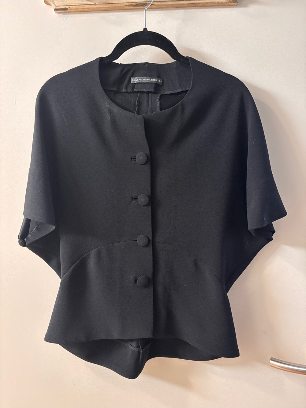 Balenciaga Black Boxy Button-Front Women’s Top